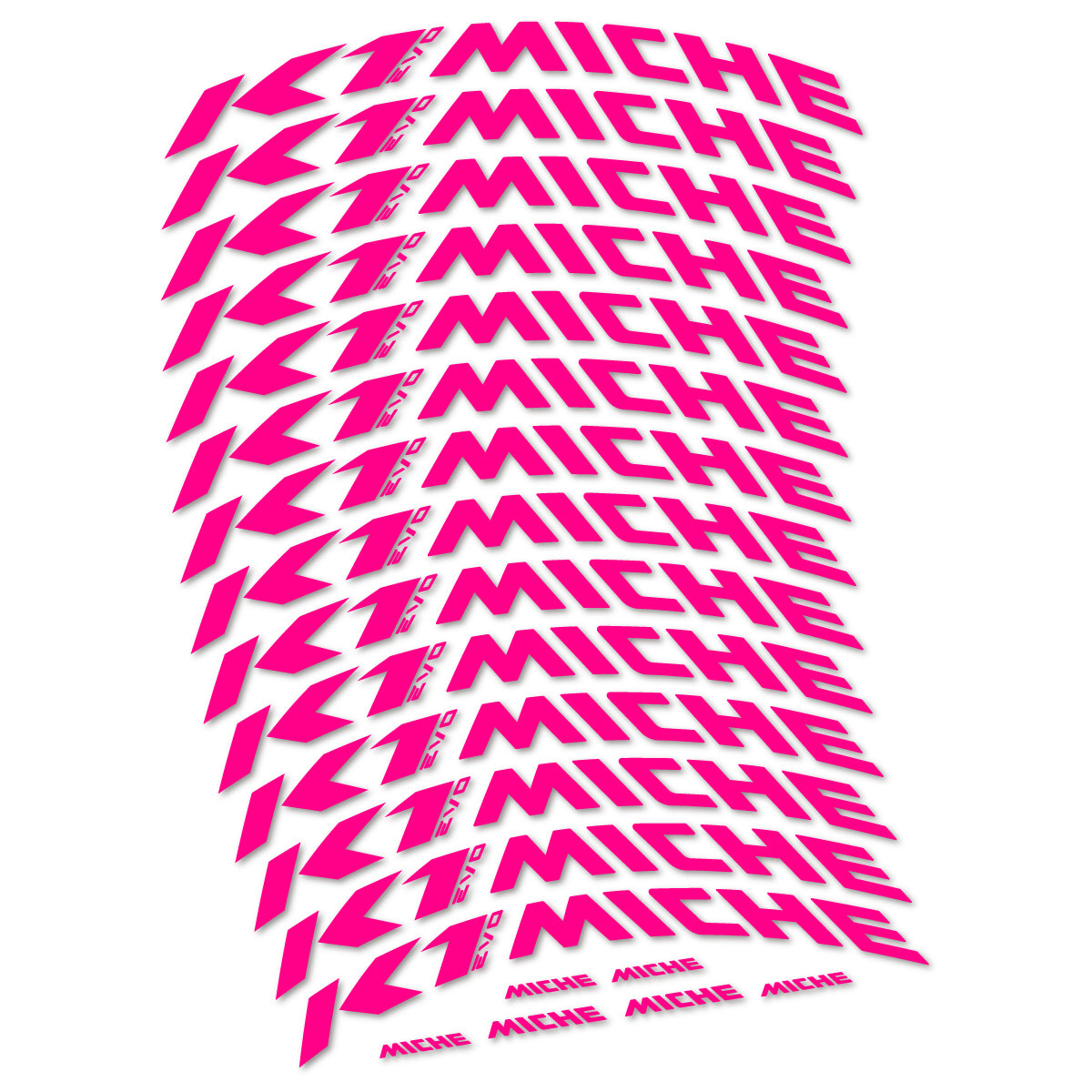 Stickers compatibles Miche K1 Evo pour jantes VTT 29" – autocollants vinyle - Rose Fluo