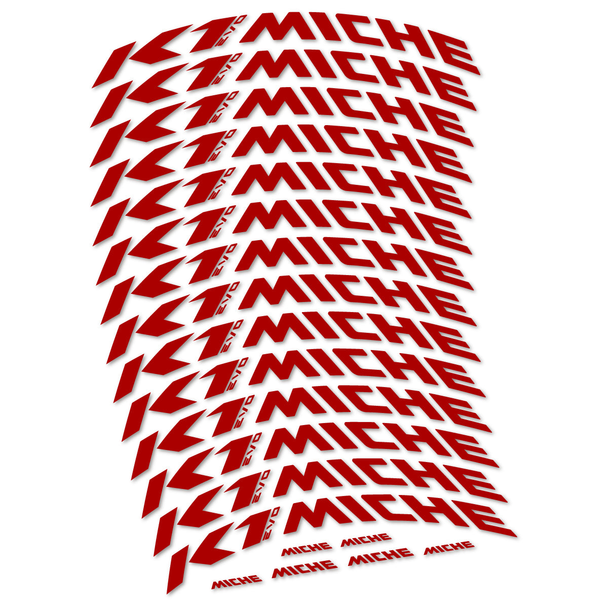 Stickers compatibles Miche K1 Evo pour jantes VTT 29" – autocollants vinyle - Rouge Foncé