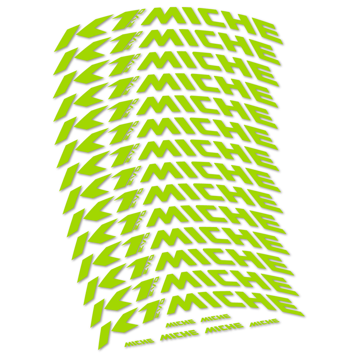 Stickers compatibles Miche K1 Evo pour jantes VTT 29" – autocollants vinyle - Vert Citron