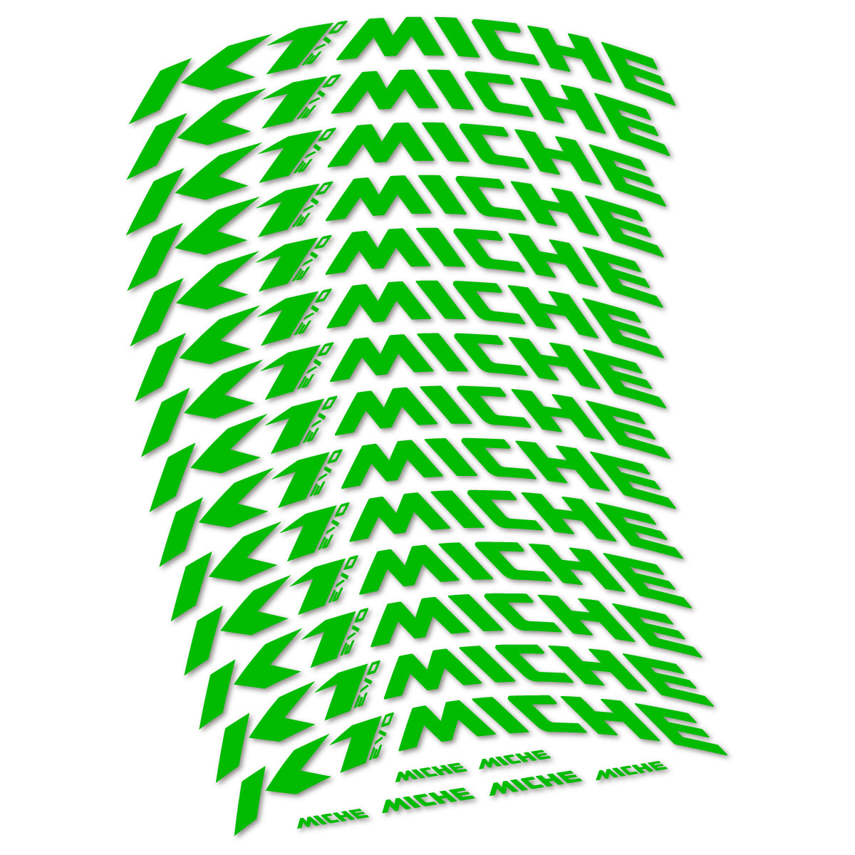 Stickers compatibles Miche K1 Evo pour jantes VTT 29" – autocollants vinyle - Vert Herbe