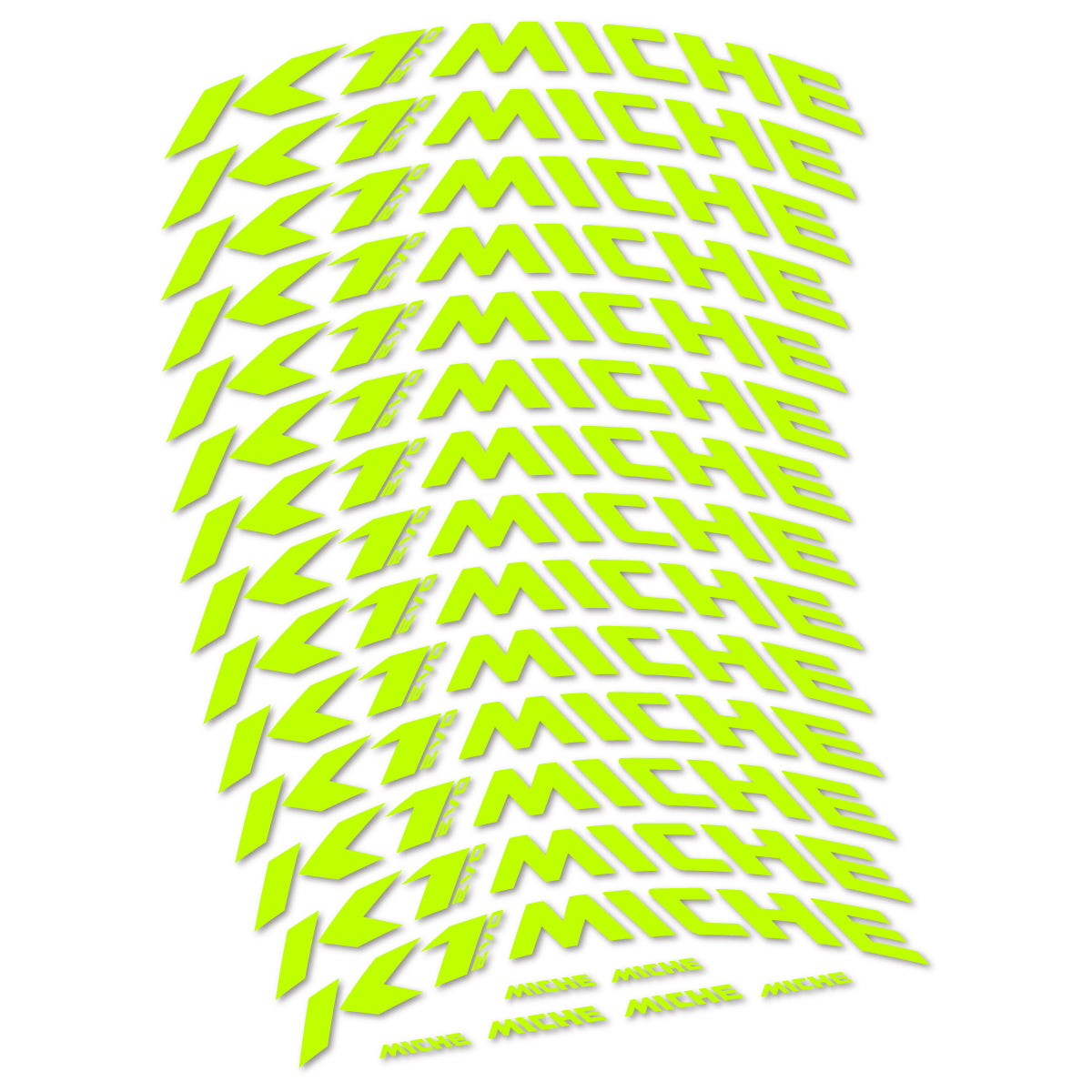 Stickers compatibles Miche K1 Evo pour jantes VTT 29" – autocollants vinyle - Vert Lime Fluo