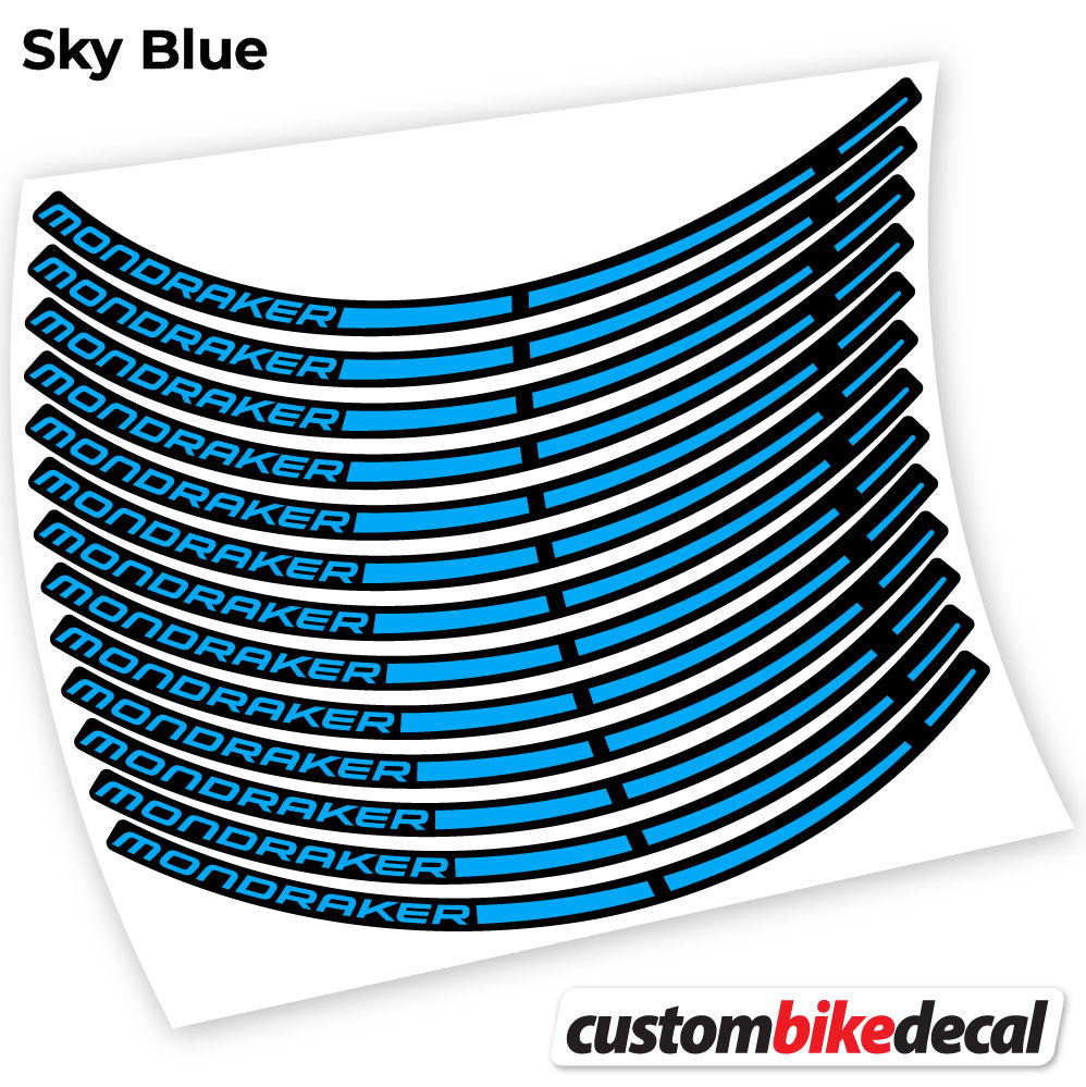 Sky Blue decal for Mondraker MTB wheel 29" – bike sticker vinyl