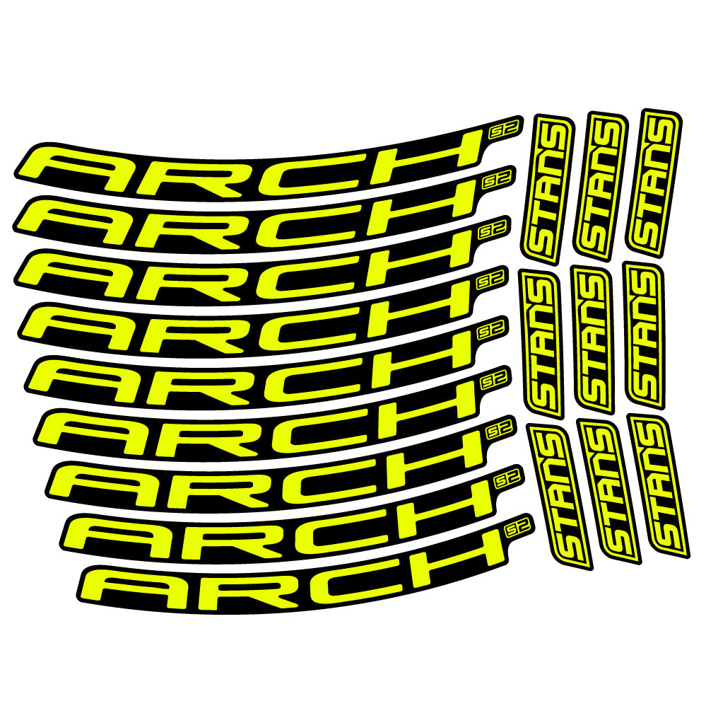 Stickers Stans Arch S2 Ver2 compatibles - Autocollants roue vélo VTT