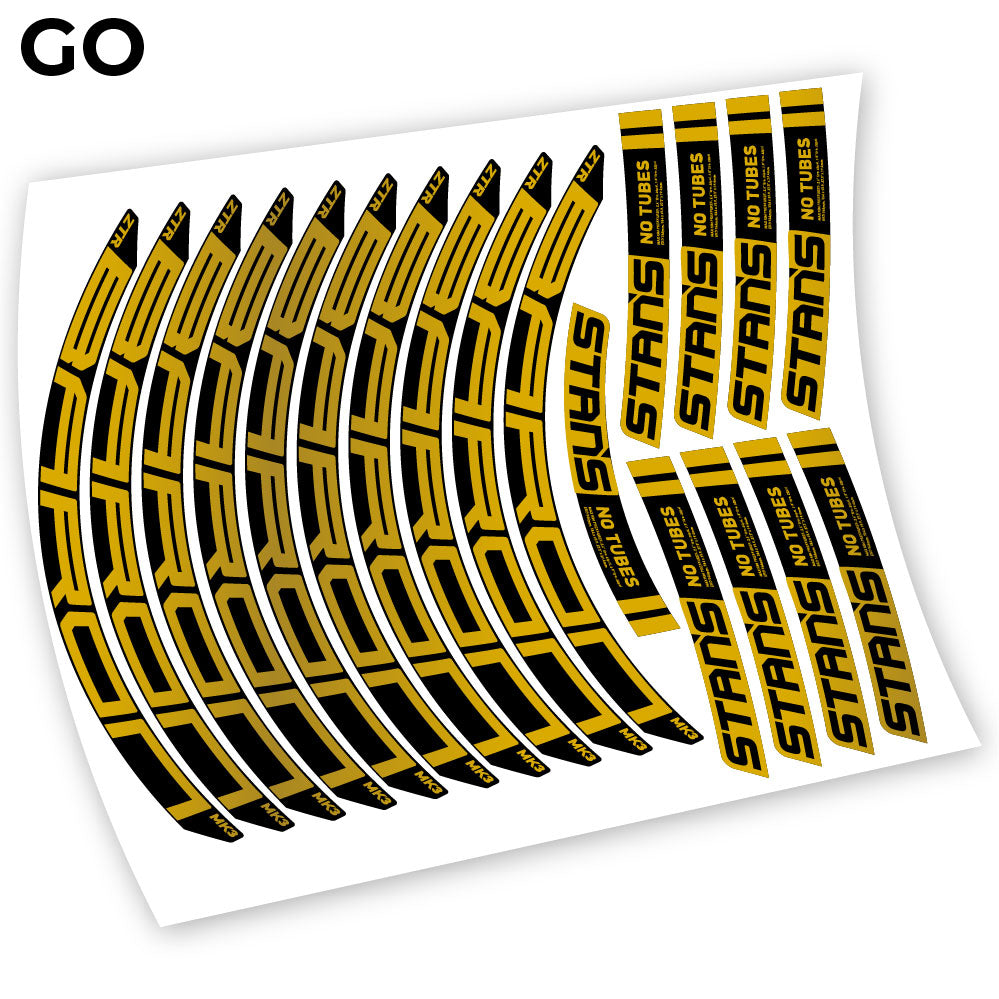 Stickers Notubes ZTR Baron MK3 2018 compatibles Autocollants roues