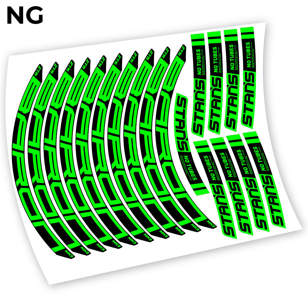 Stickers Notubes ZTR Baron MK3 2018 compatibles Autocollants roues