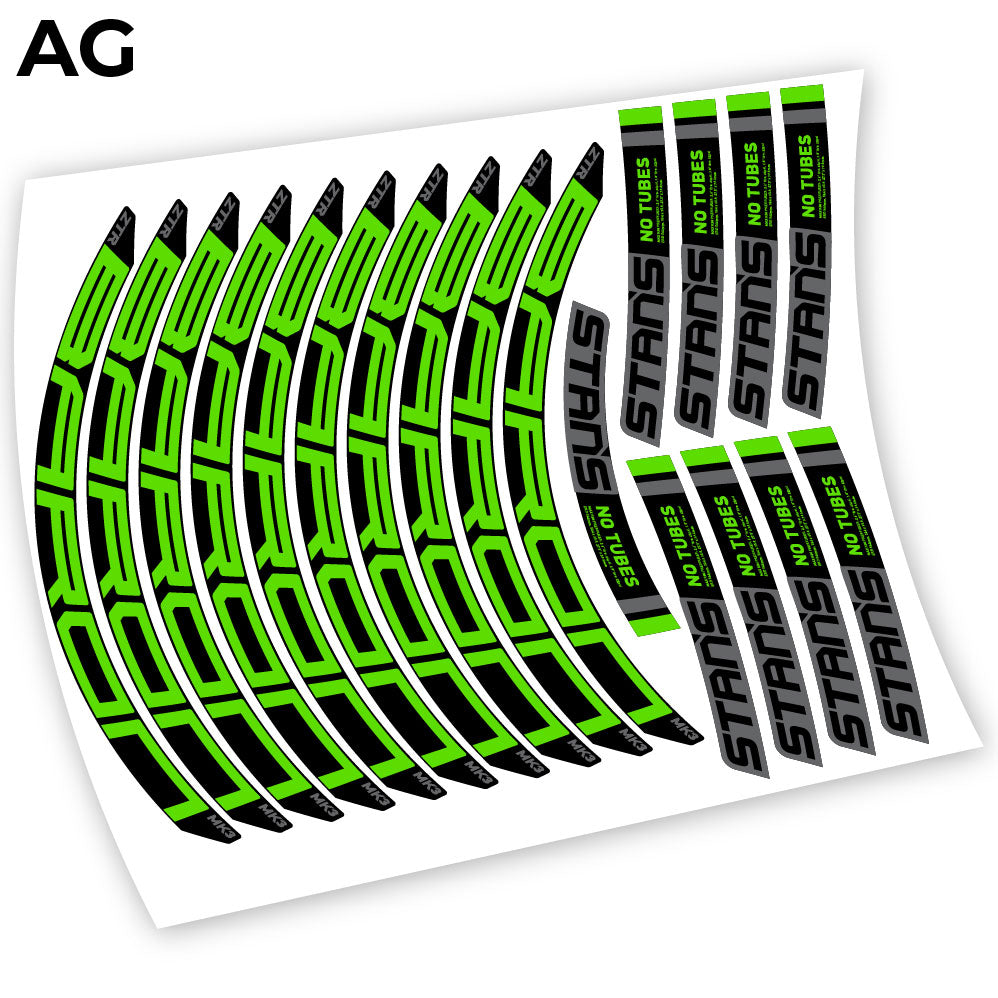 Stickers Notubes ZTR Baron MK3 2018 compatibles Autocollants roues
