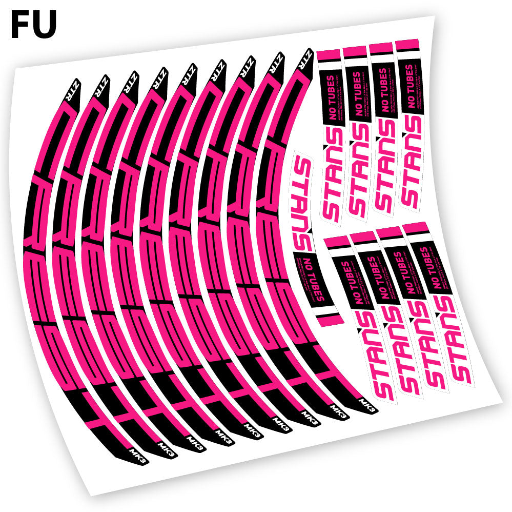 Stickers Notubes ZTR Crest MK3 2018 compatibles Autocollants roues