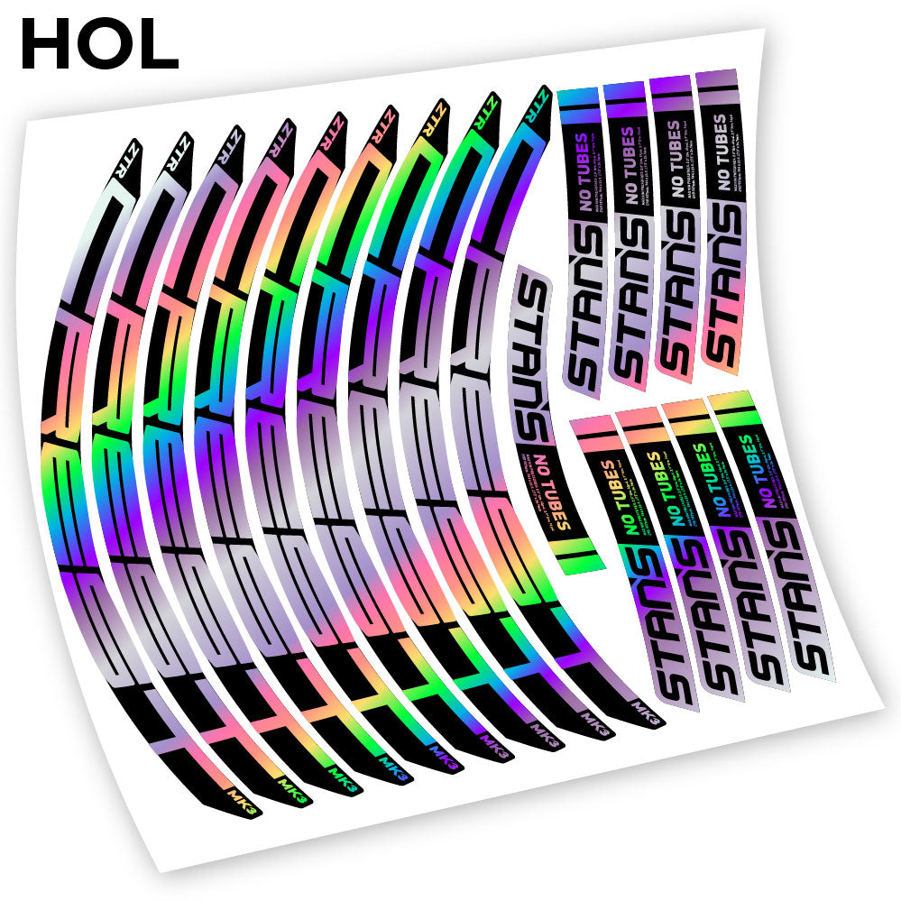 Stickers Notubes ZTR Crest MK3 2018 compatibles Autocollants roues