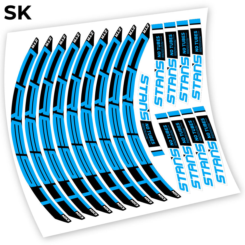 Stickers Notubes ZTR Crest MK3 2018 compatibles Autocollants roues