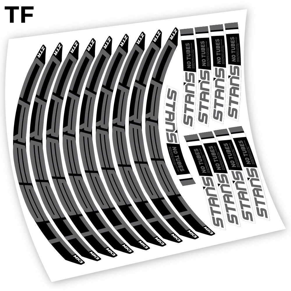 Stickers Notubes ZTR Crest MK3 2018 compatibles Autocollants roues