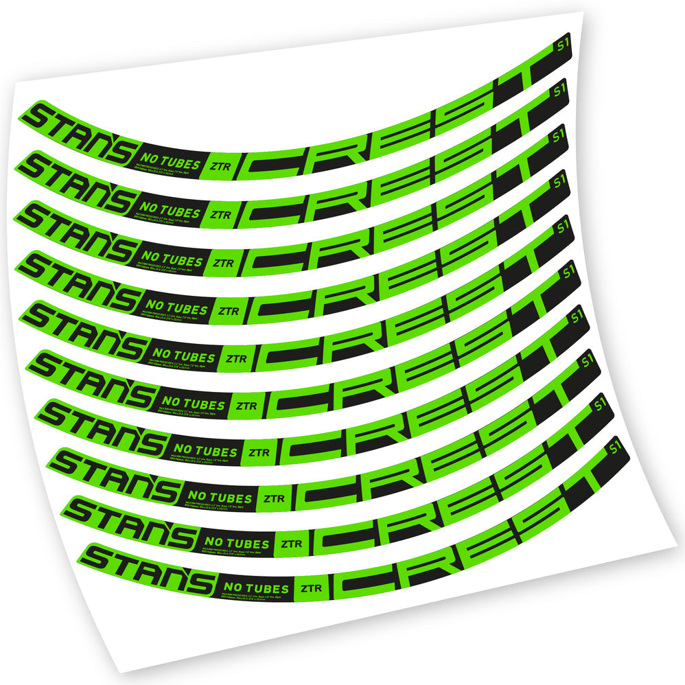 Stickers Stans Notubes ZTR Crest S1 2021 compatibles Autocollants roues VTT