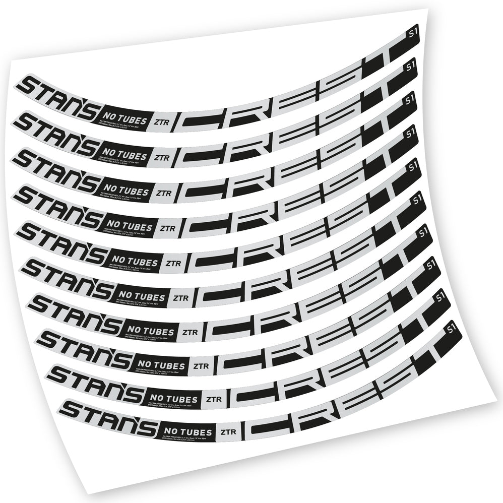 Stickers Stans Notubes ZTR Crest S1 2021 compatibles Autocollants roues VTT