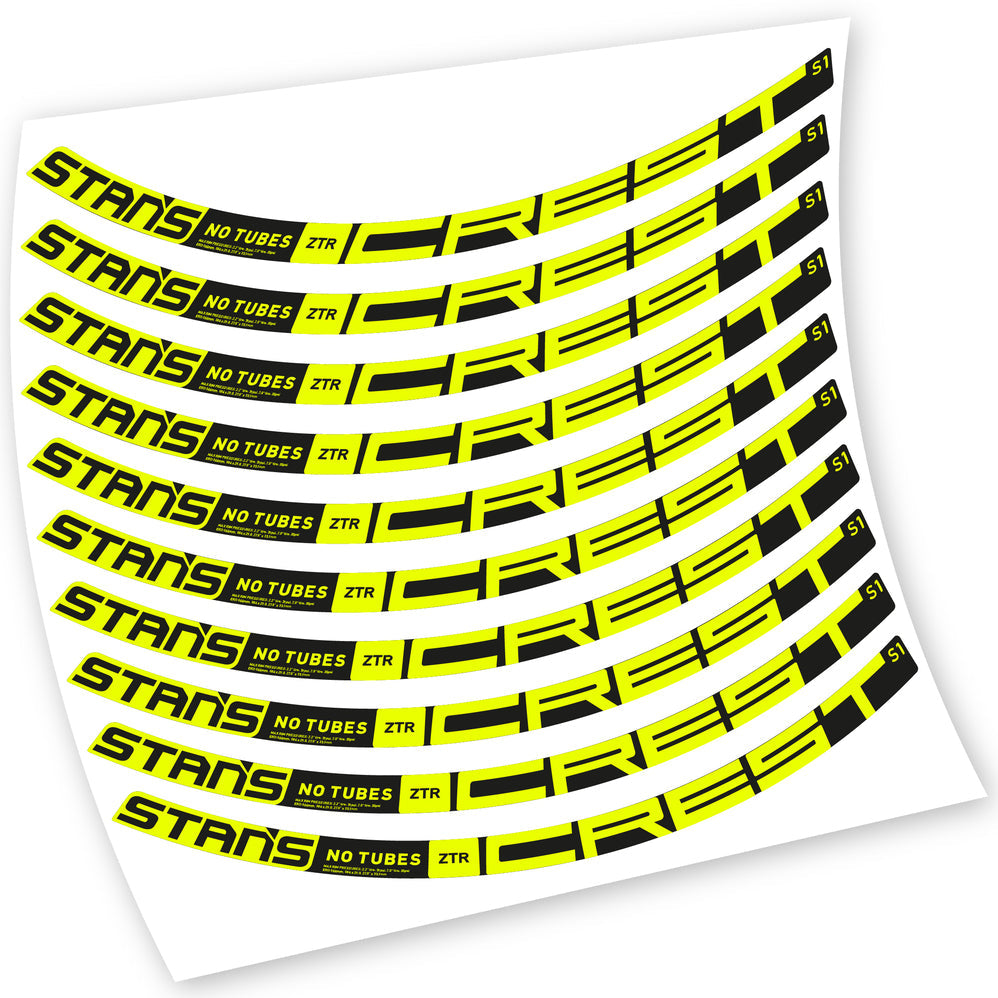 Stickers Stans Notubes ZTR Crest S1 2021 compatibles Autocollants roues VTT