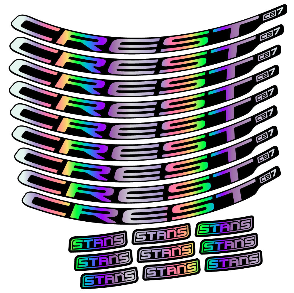 Stickers Stans Crest CB7 compatibles - Autocollants roue vélo VTT