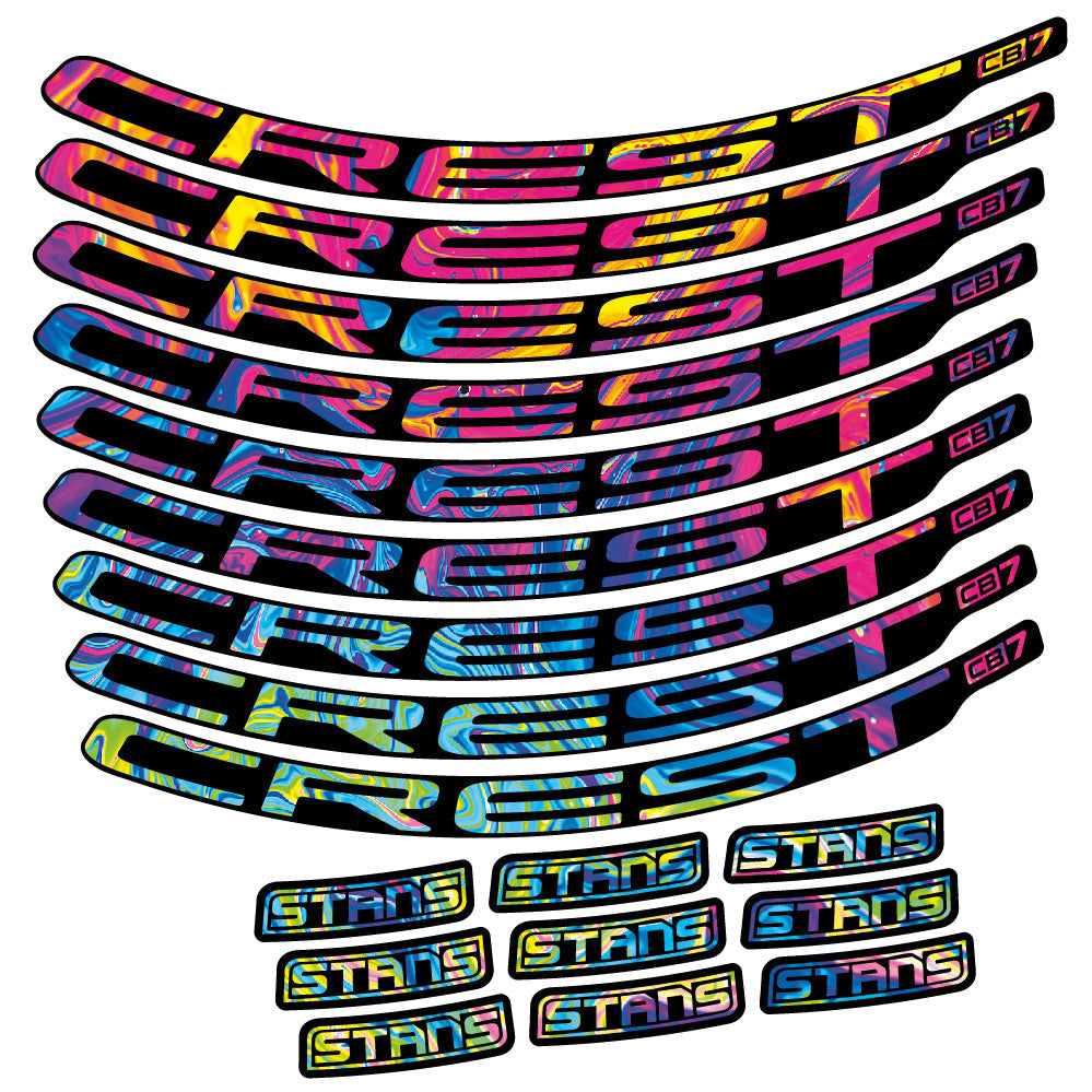 Stickers Stans Crest CB7 compatibles - Autocollants roue vélo VTT