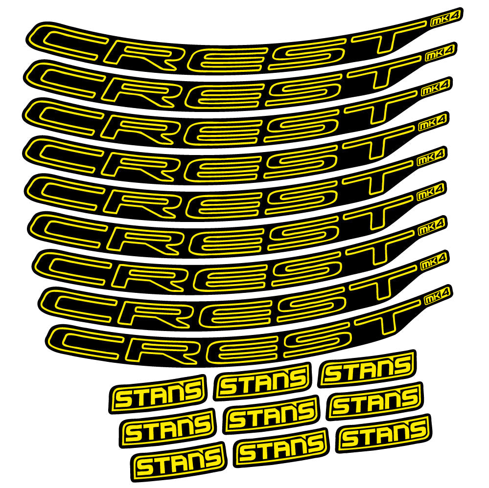 Stickers Stans Crest MK4 Ver1 compatibles - Autocollants roue vélo VTT