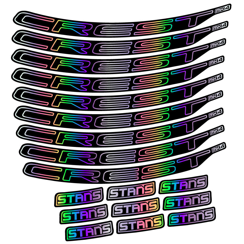 Stickers Stans Crest MK4 Ver1 compatibles - Autocollants roue vélo VTT