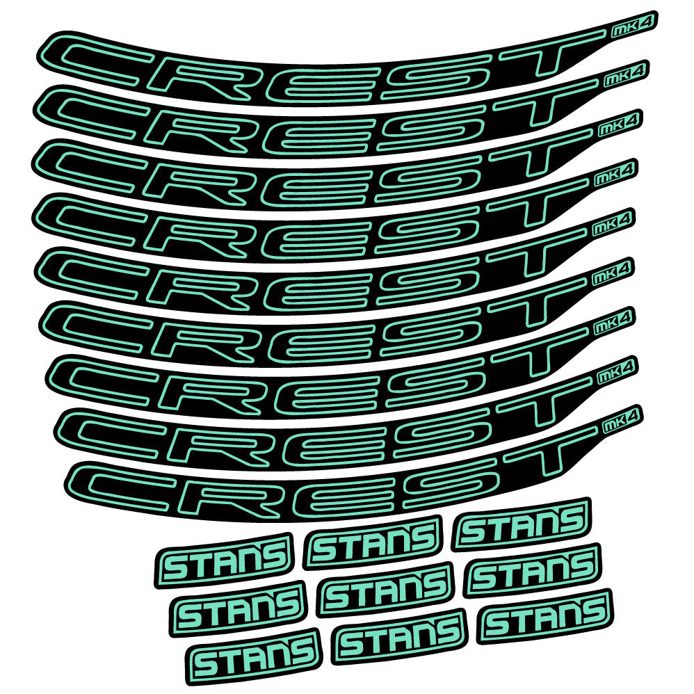 Stickers Stans Crest MK4 Ver1 compatibles - Autocollants roue vélo VTT