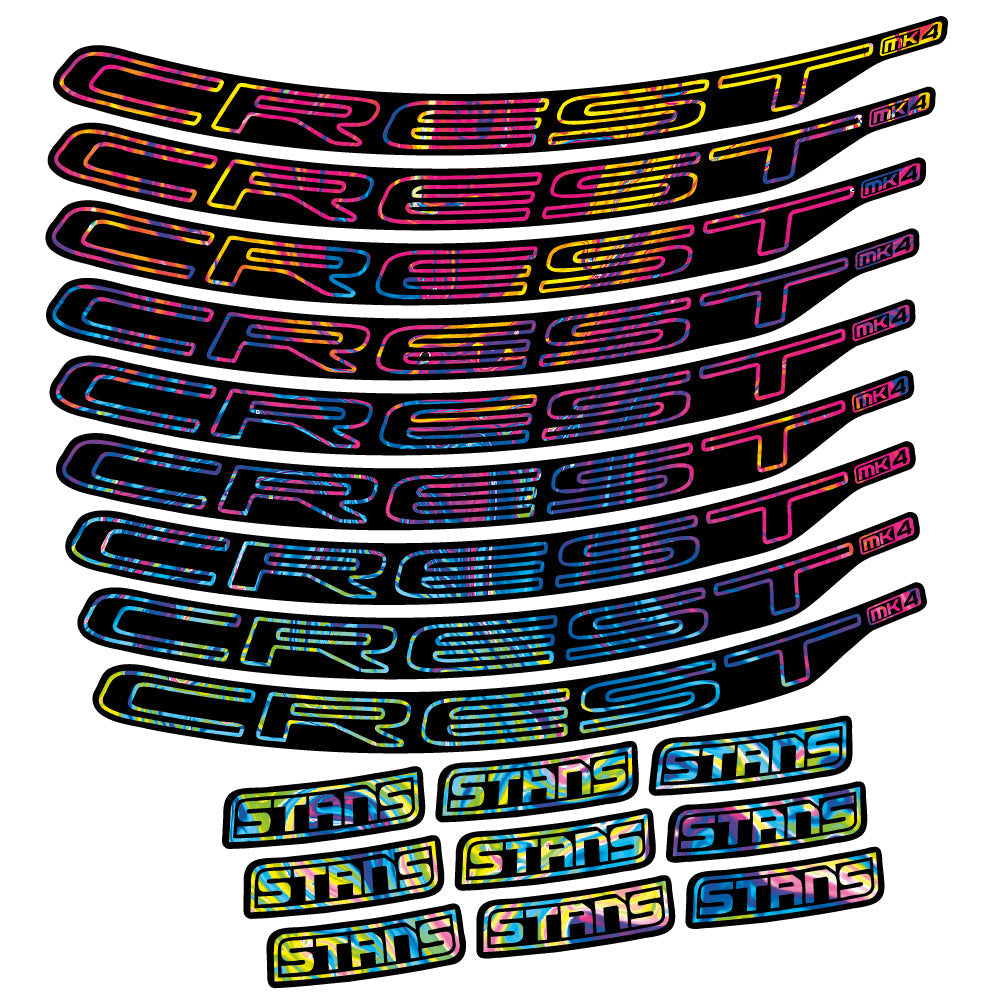 Stickers Stans Crest MK4 Ver1 compatibles - Autocollants roue vélo VTT