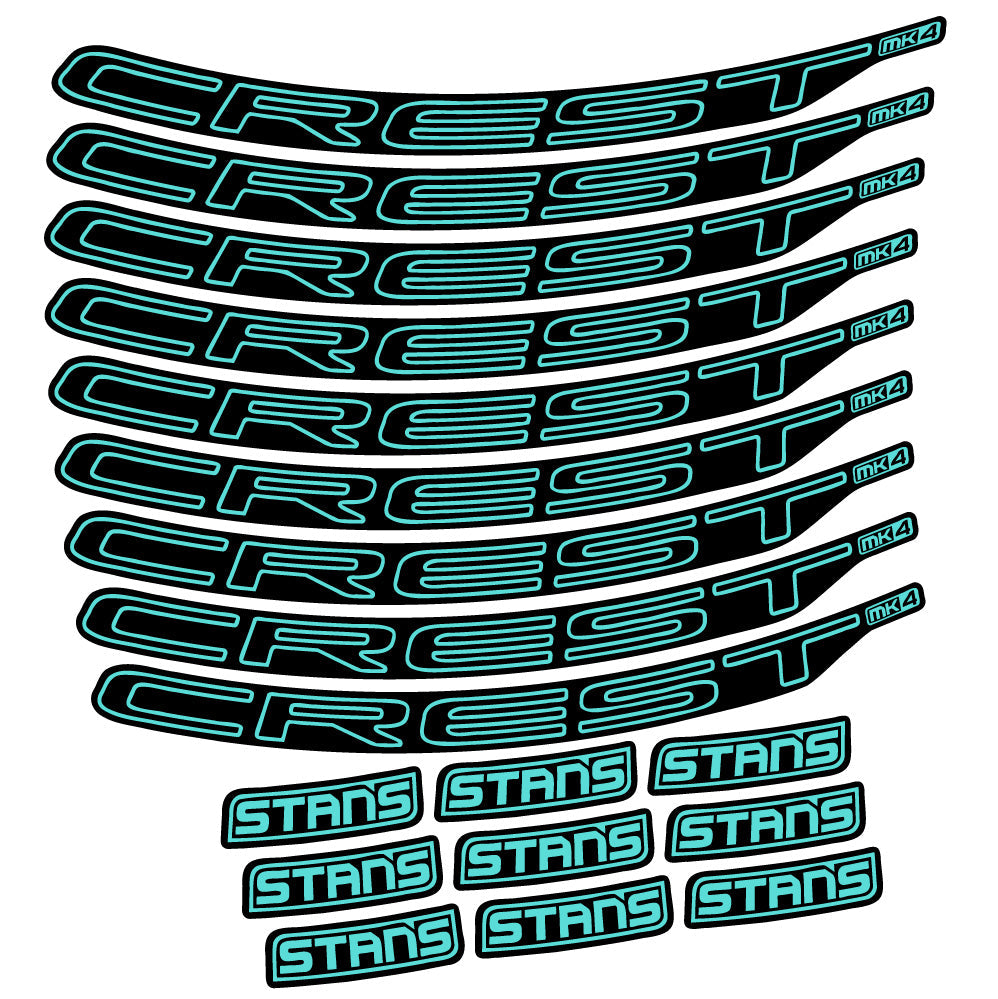Stickers Stans Crest MK4 Ver1 compatibles - Autocollants roue vélo VTT