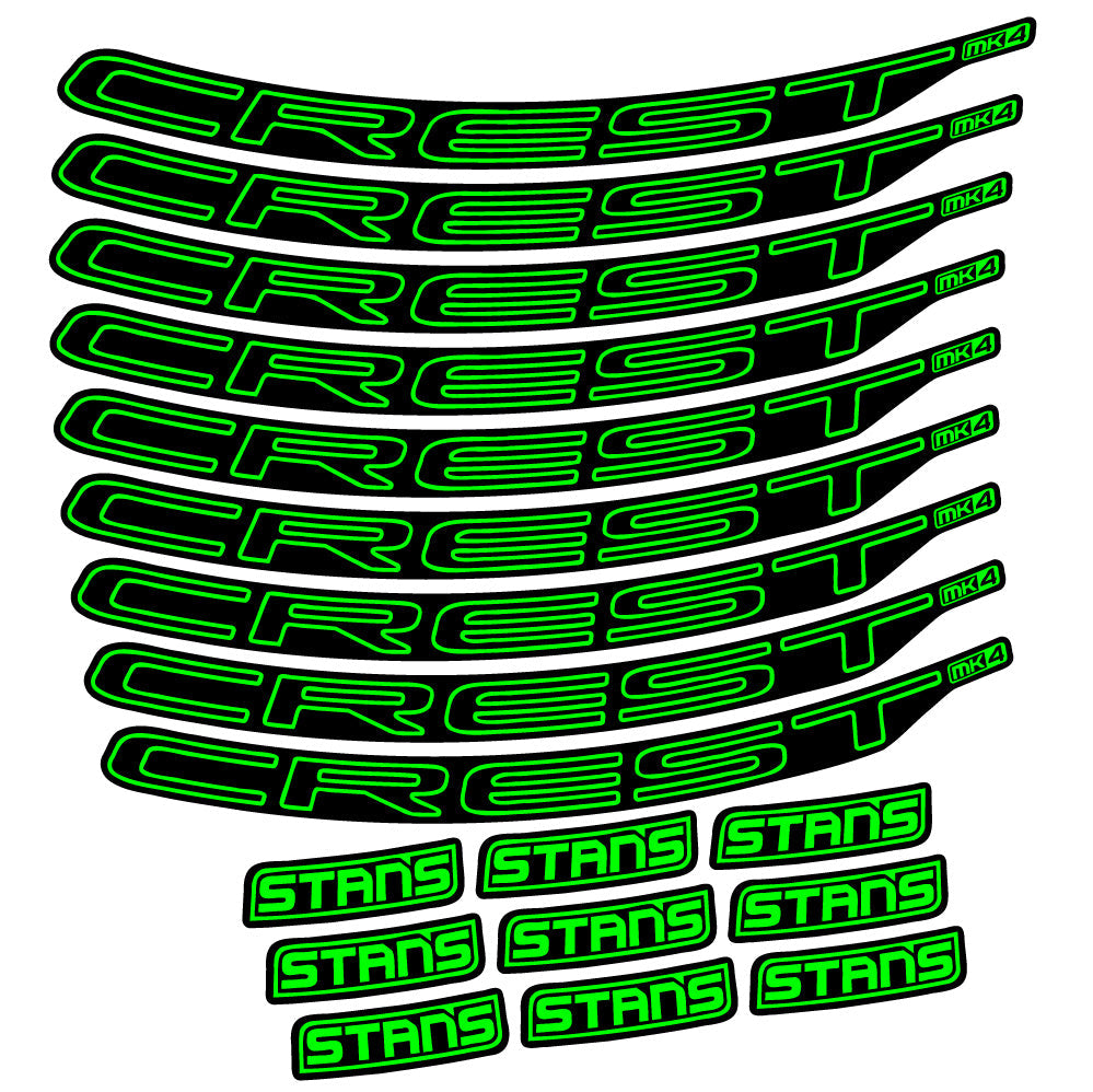 Stickers Stans Crest MK4 Ver1 compatibles - Autocollants roue vélo VTT