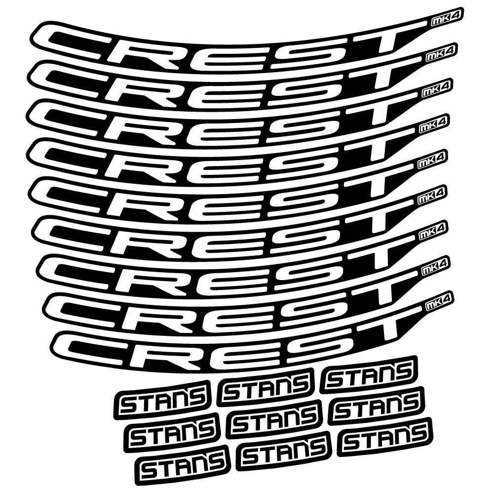 Stickers Stans Crest MK4 Ver2 compatibles - Autocollants roue vélo VTT