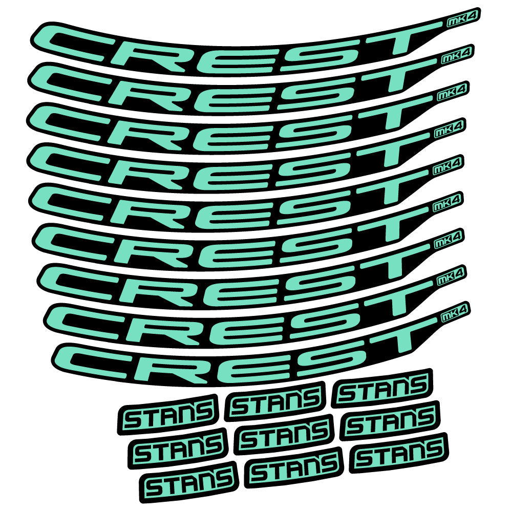 Stickers Stans Crest MK4 Ver2 compatibles - Autocollants roue vélo VTT
