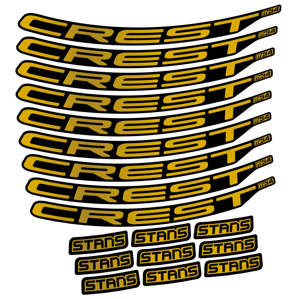 Stickers Stans Crest MK4 Ver2 compatibles - Autocollants roue vélo VTT