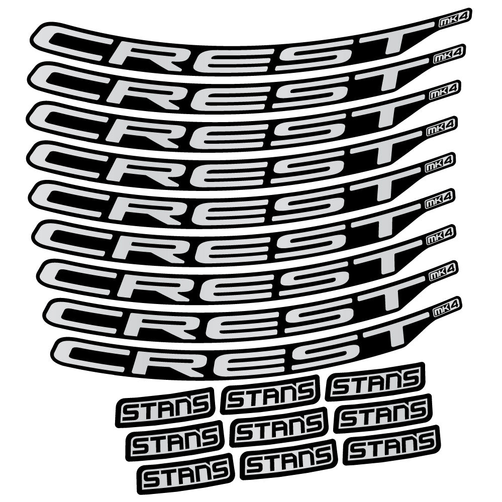 Stickers Stans Crest MK4 Ver2 compatibles - Autocollants roue vélo VTT