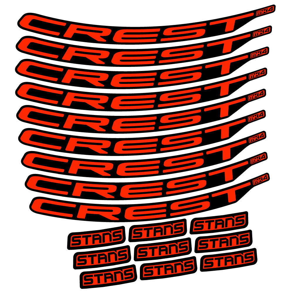 Stickers Stans Crest MK4 Ver2 compatibles - Autocollants roue vélo VTT