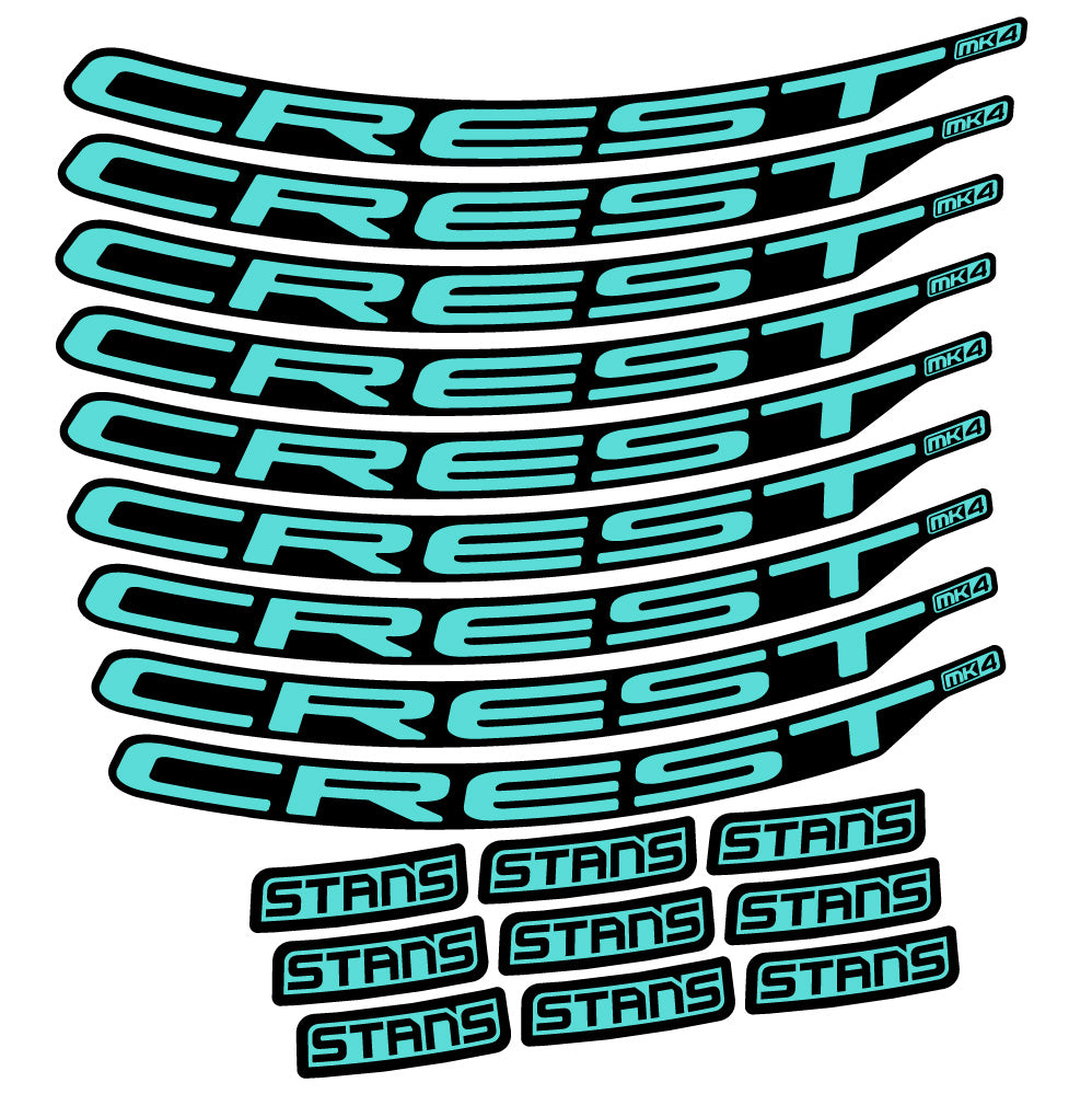 Stickers Stans Crest MK4 Ver2 compatibles - Autocollants roue vélo VTT