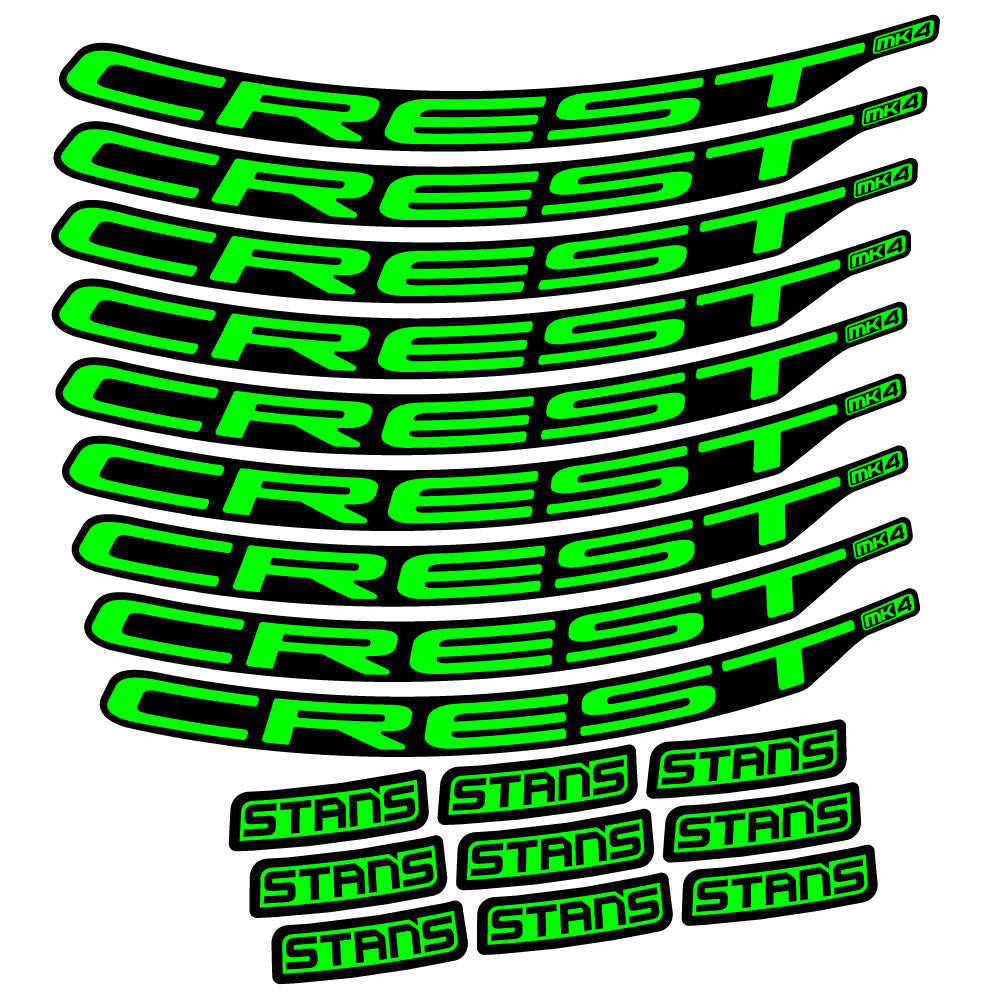 Stickers Stans Crest MK4 Ver2 compatibles - Autocollants roue vélo VTT