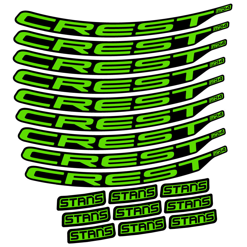 Stickers Stans Crest MK4 Ver2 compatibles - Autocollants roue vélo VTT