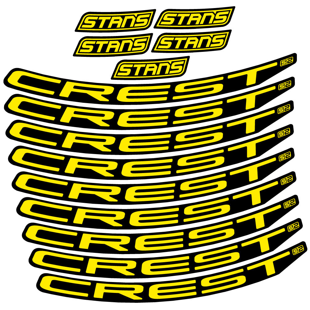 Stickers Stans Notubes Crest S2 compatibles - Autocollants roue vélo VTT