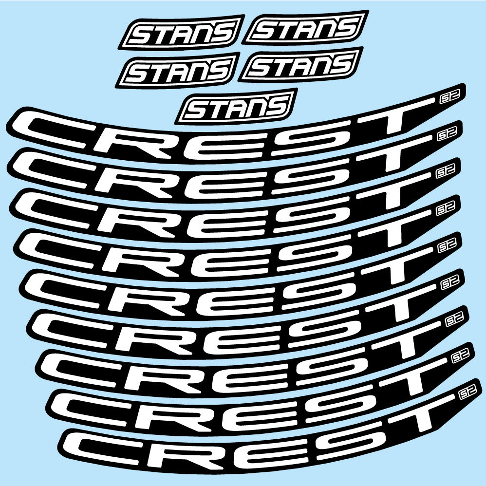 Stickers Stans Notubes Crest S2 compatibles - Autocollants roue vélo VTT