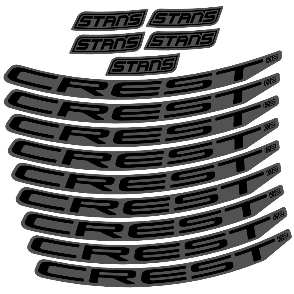 Stickers Stans Notubes Crest S2 compatibles - Autocollants roue vélo VTT