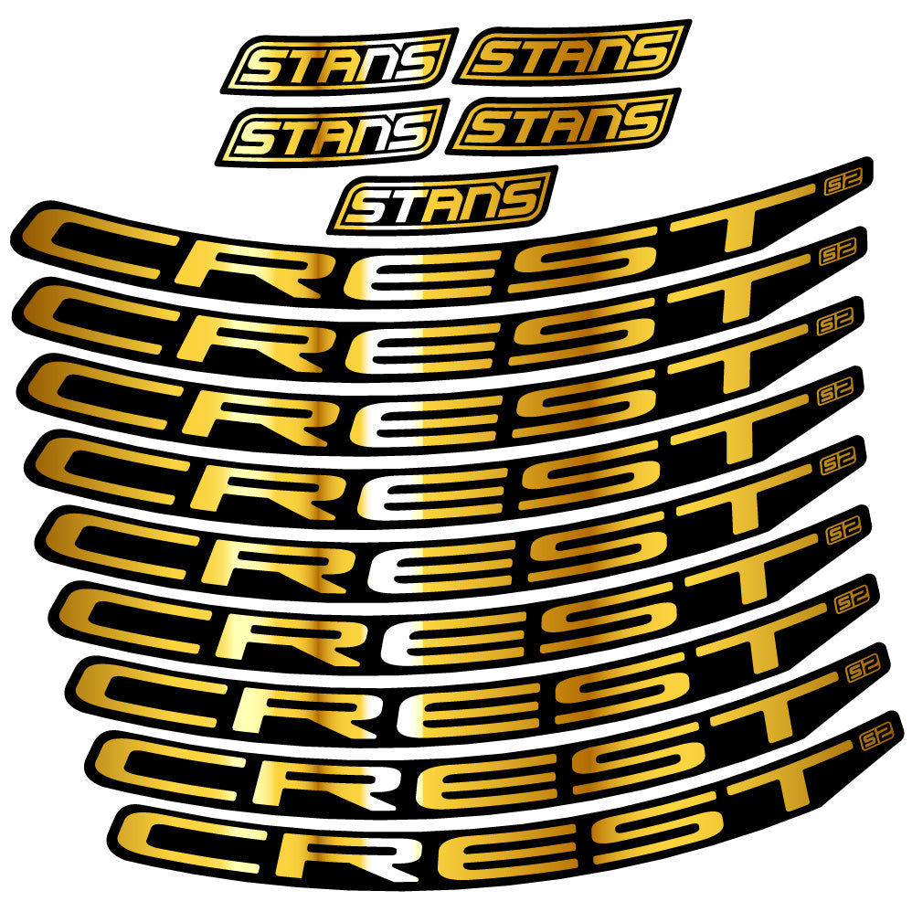 Stickers Stans Notubes Crest S2 compatibles - Autocollants roue vélo VTT