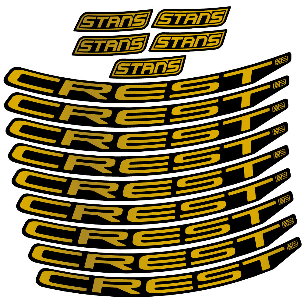Stickers Stans Notubes Crest S2 compatibles - Autocollants roue vélo VTT
