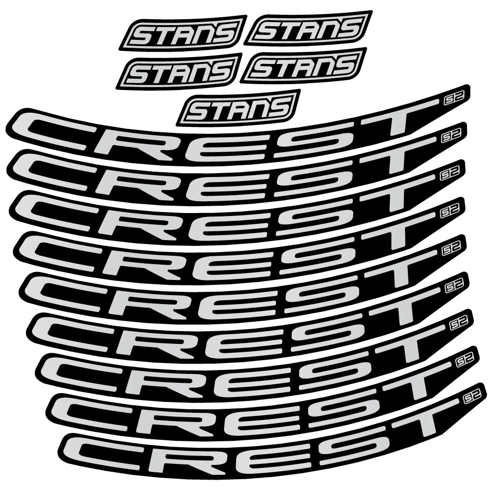 Stickers Stans Notubes Crest S2 compatibles - Autocollants roue vélo VTT