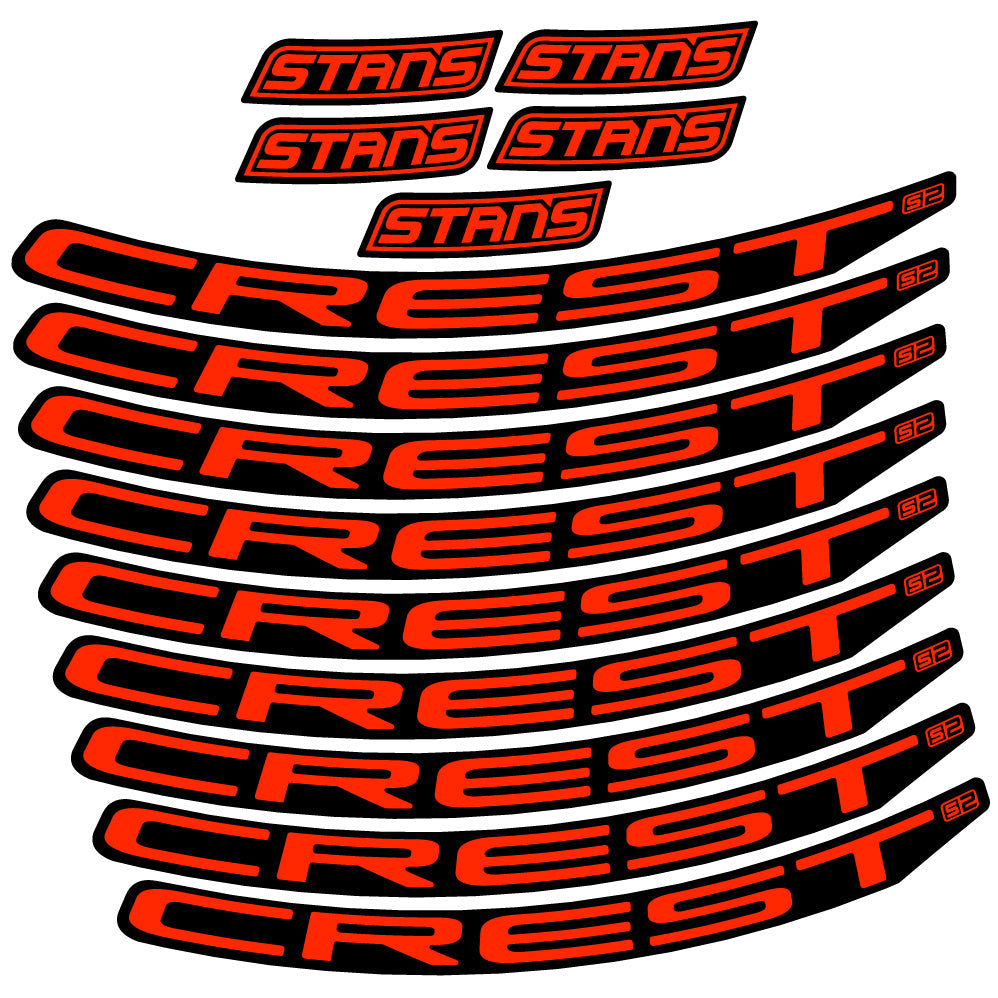 Stickers Stans Notubes Crest S2 compatibles - Autocollants roue vélo VTT