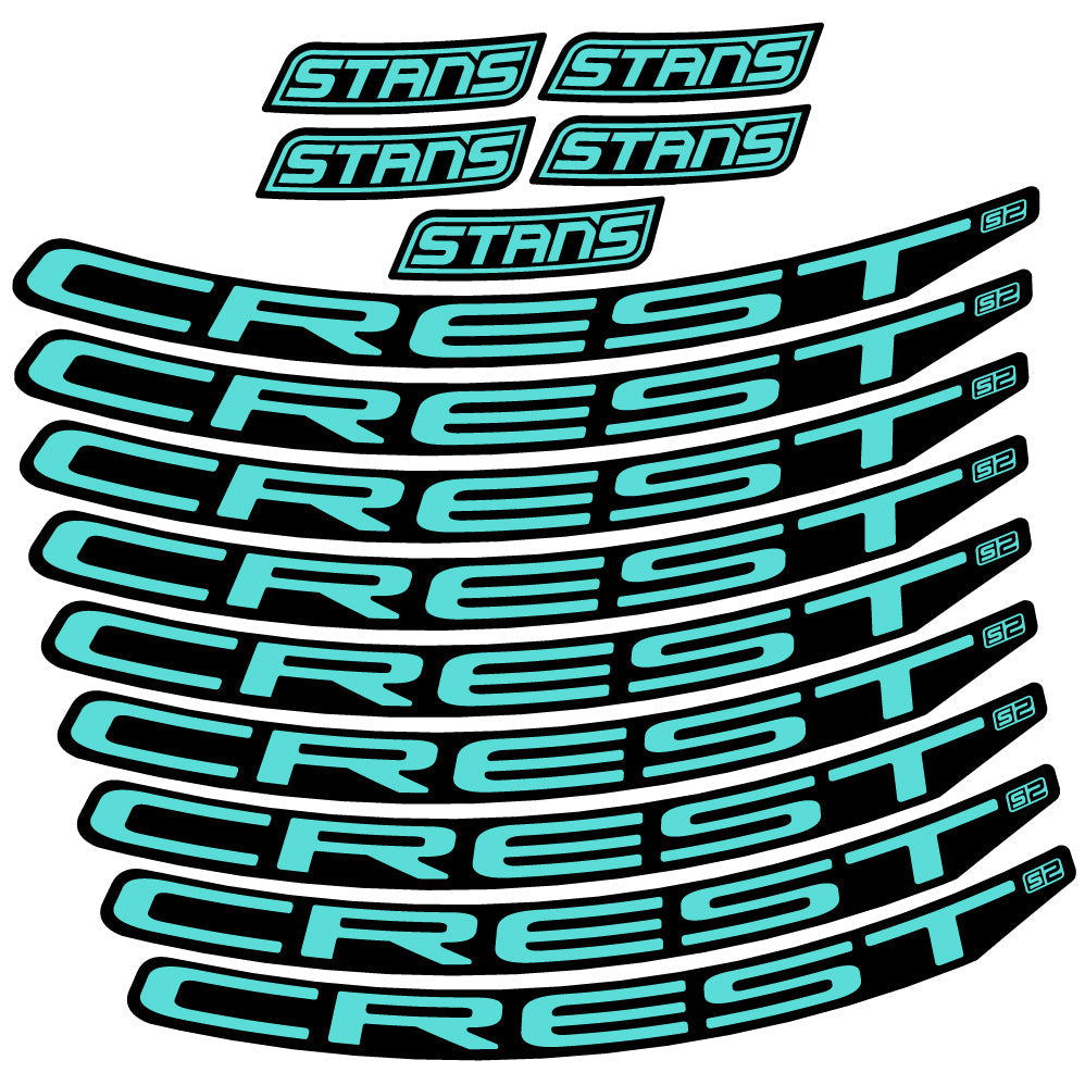 Stickers Stans Notubes Crest S2 compatibles - Autocollants roue vélo VTT