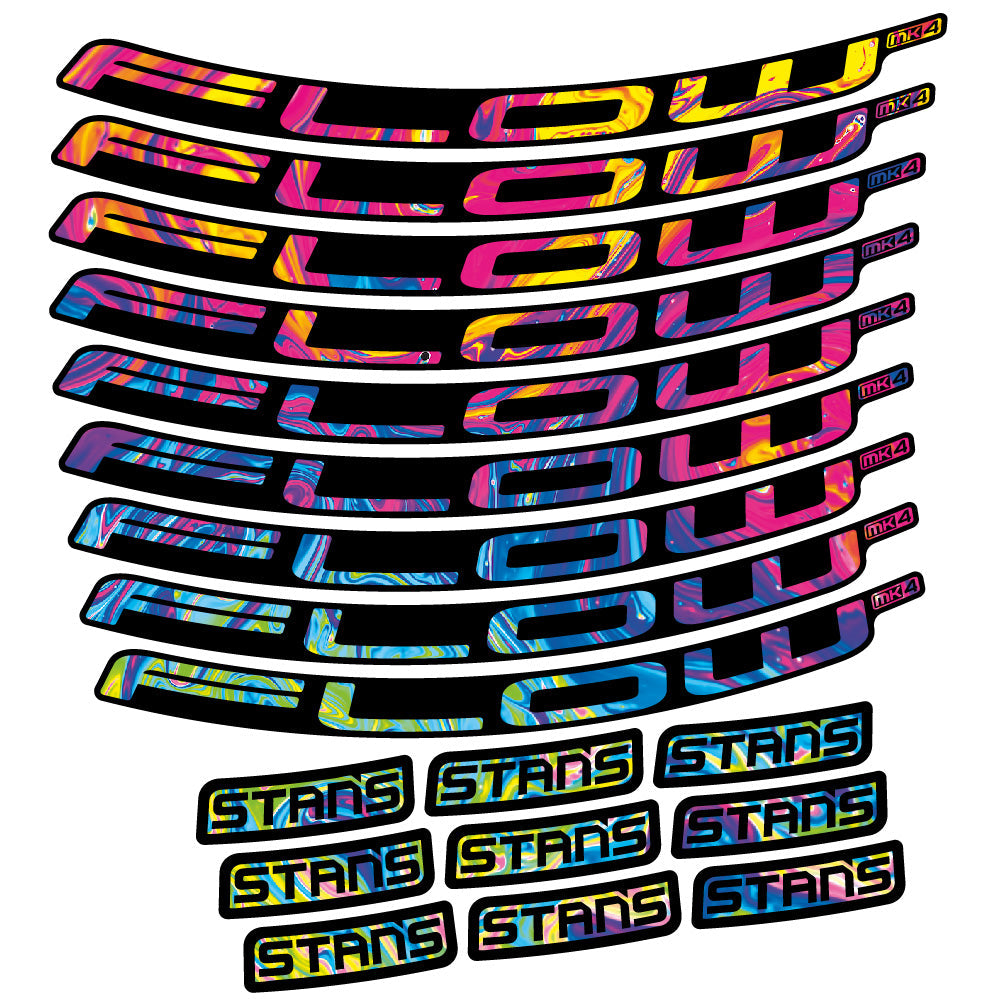 Stickers Stans Flow MK4 Ver2 compatibles - Autocollants roue vélo VTT