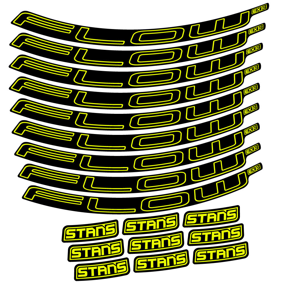 Stickers Stans Flow EX3 Ver1 compatibles - Autocollants roue vélo VTT