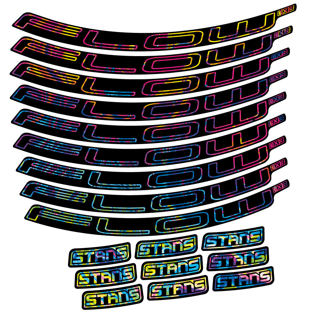 Stickers Stans Flow EX3 Ver1 compatibles - Autocollants roue vélo VTT