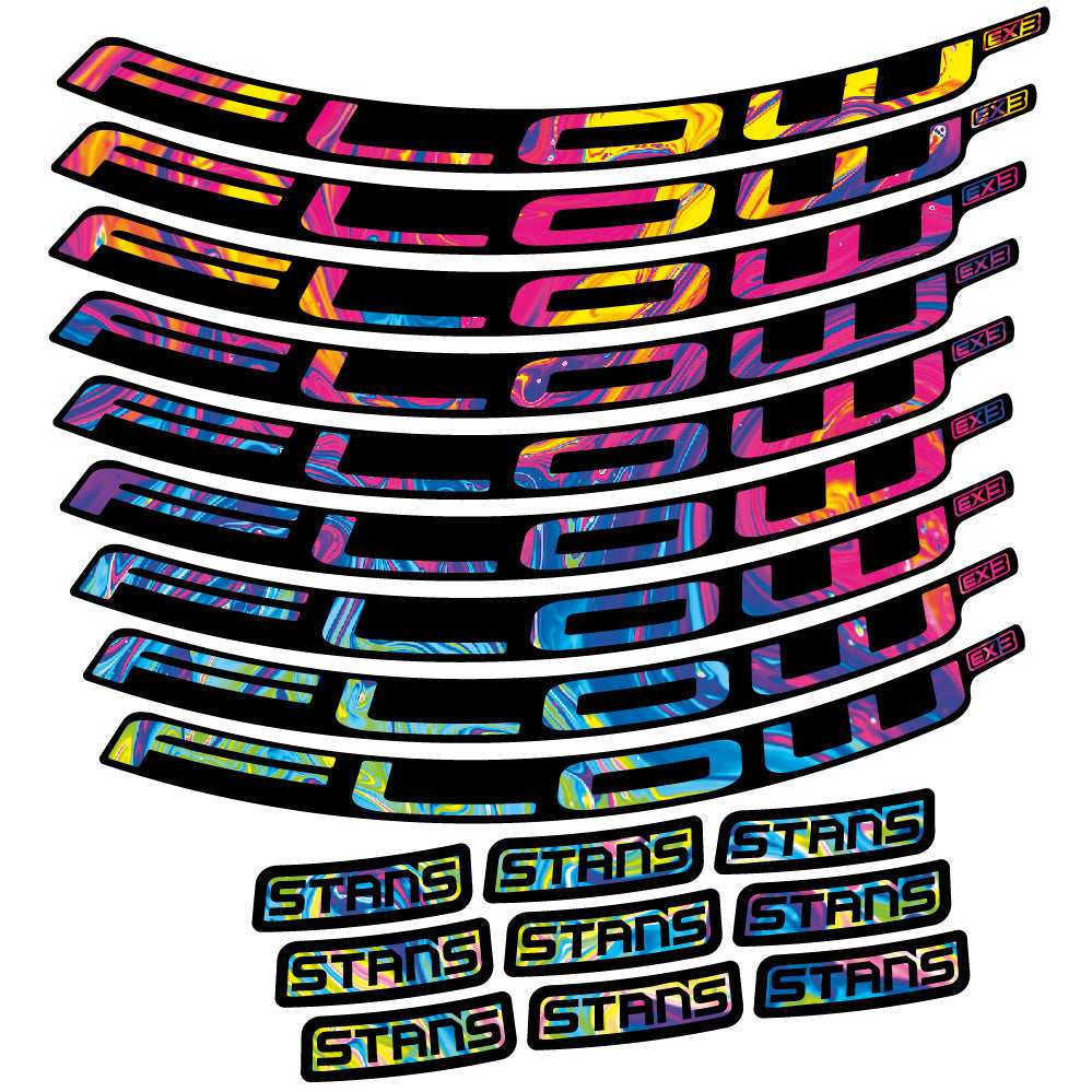 Stickers Stans Flow EX3 Ver2 compatibles - Autocollants roue vélo VTT
