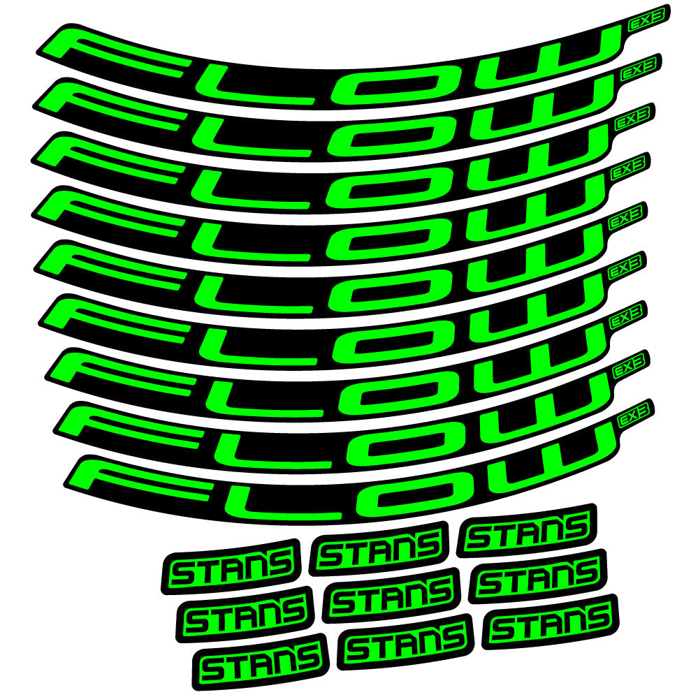 Stickers Stans Flow EX3 Ver2 compatibles - Autocollants roue vélo VTT