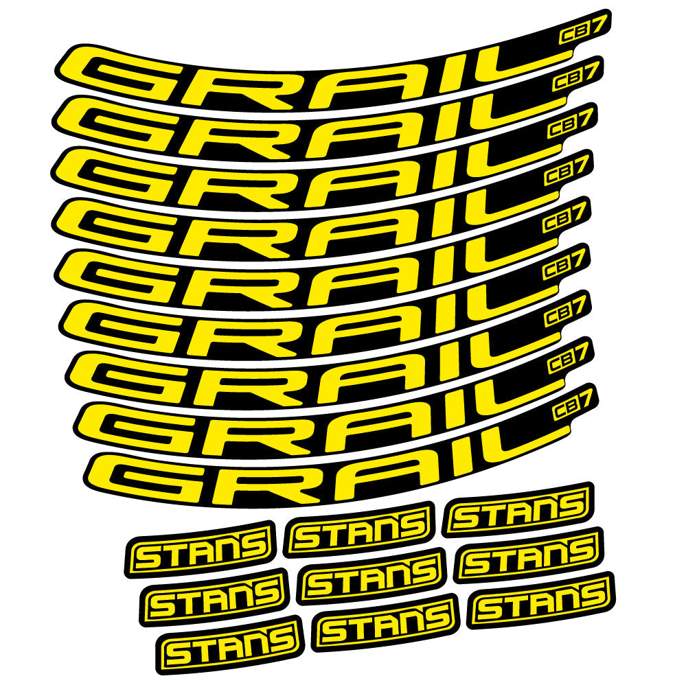 Stickers Stans Grail CB7 Ver2 compatibles - Autocollants roue vélo VTT