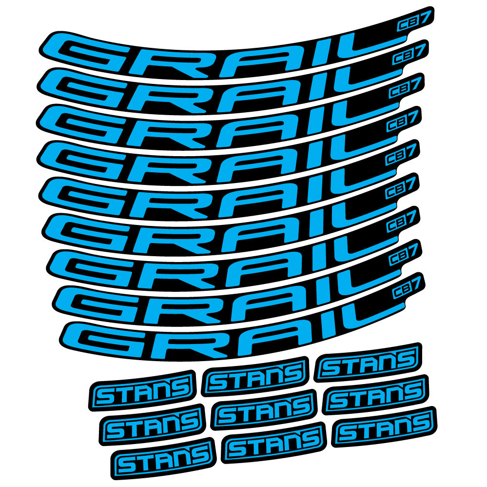 Stickers Stans Grail CB7 Ver2 compatibles - Autocollants roue vélo VTT