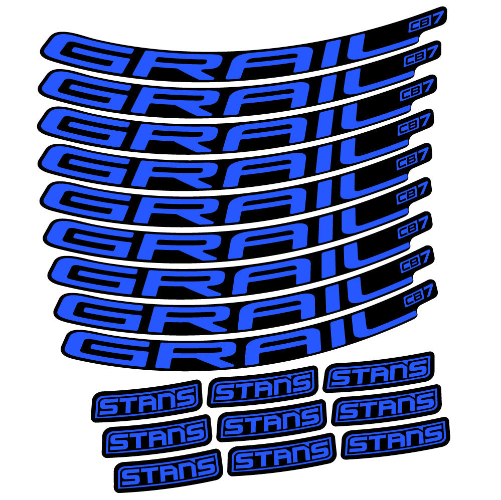 Stickers Stans Grail CB7 Ver2 compatibles - Autocollants roue vélo VTT