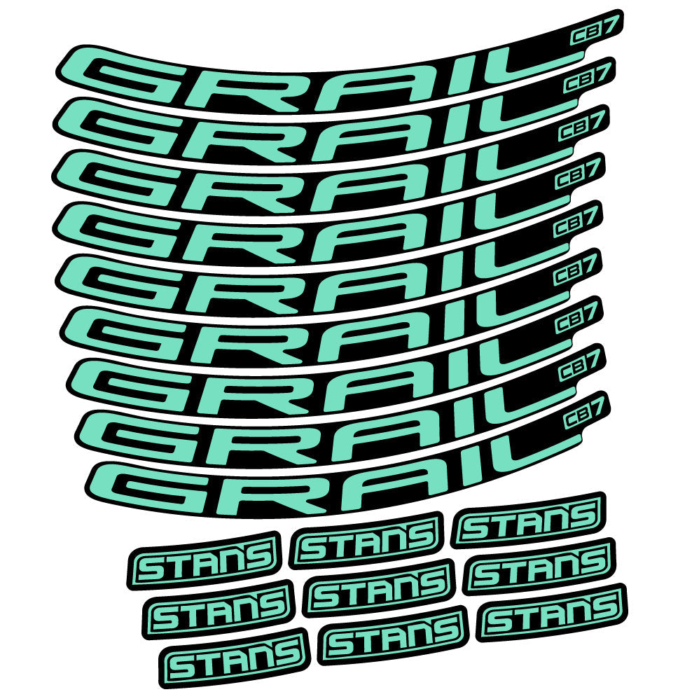 Stickers Stans Grail CB7 Ver2 compatibles - Autocollants roue vélo VTT